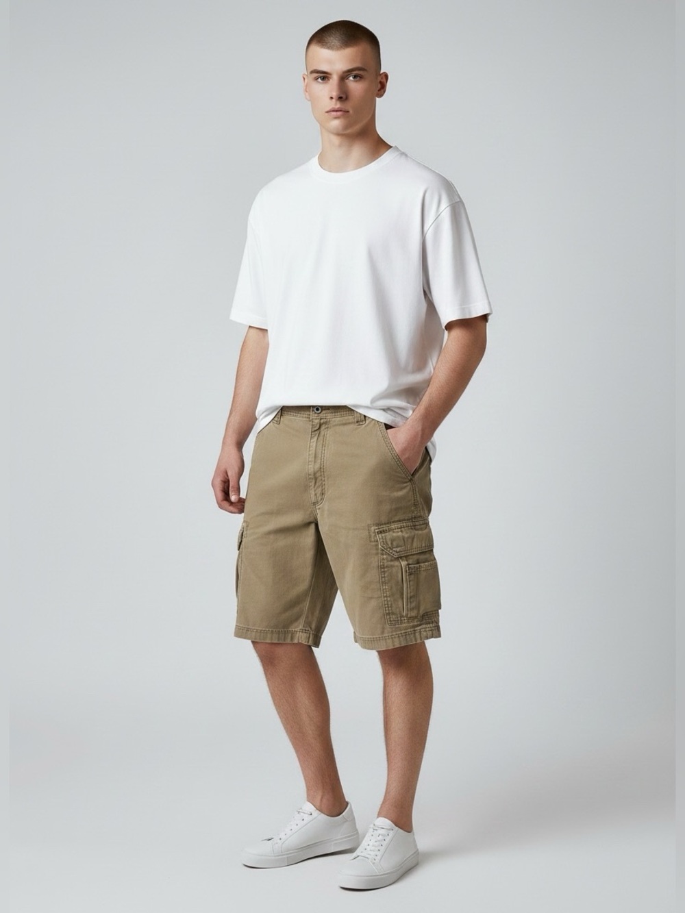Wrangler HERO Original Cargo Shorts Tan Khaki Men